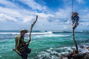 stick fishing, Sri Lanka