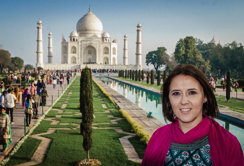 Making a colourful effort at the Taj Mahal